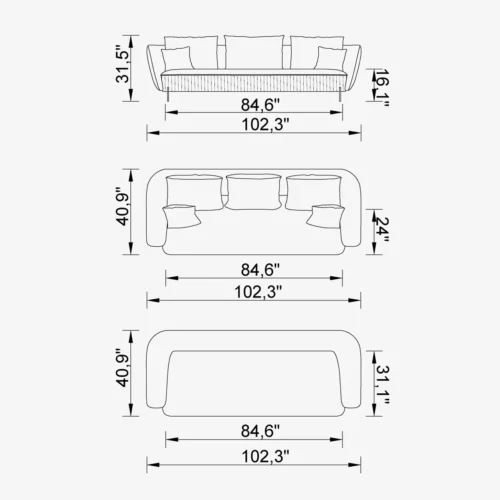 Air Versay 4 Sofa Line Air - Image 7