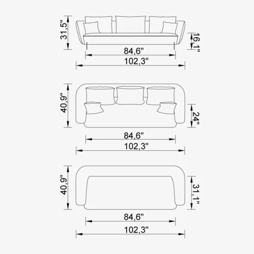Air Versay 4 Sofa Soft Air - Image 2