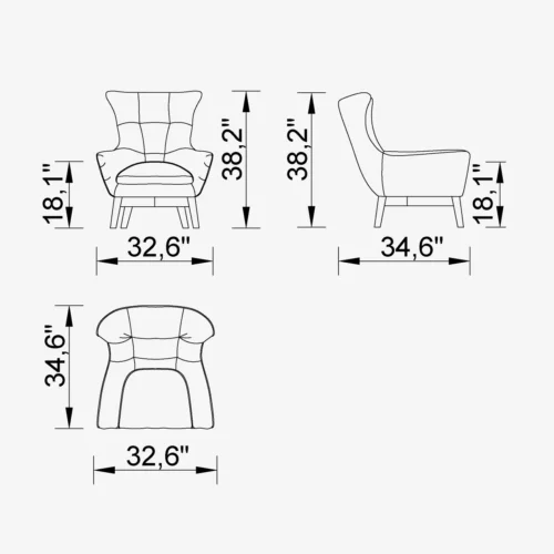 Maserati Accent Chair (Wooden) - Image 3