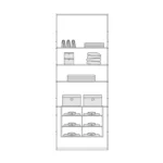 D 12 Double Cabinet (Cabinet With Shelves & T-Shirt Organizer)