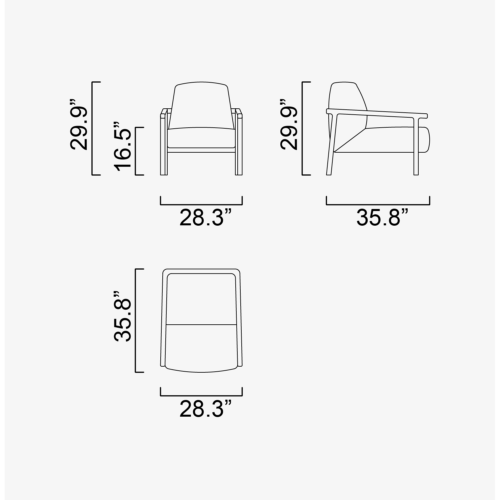 Boboli Accent Chair (Ash Tree - Leather) - Image 4