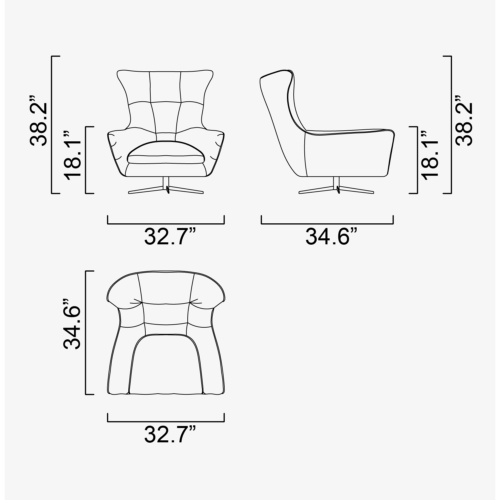 Maserati Accent Chair (Metal - Leather) - Image 2