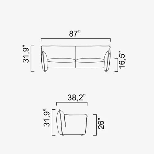 Tiffany 70.9" Sofa - Image 2