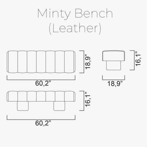 Minty Bench (Leather) - Image 2