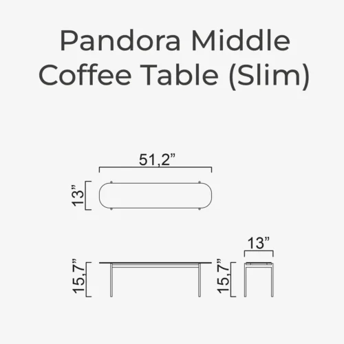 Pandora Middle Coffee Table (Slim) - Image 2