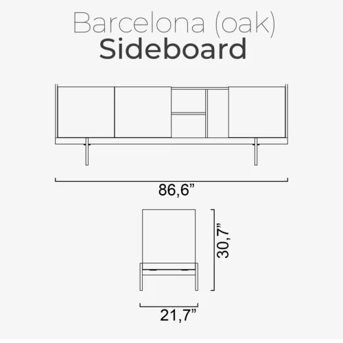 Barcelona (oak) Sideboard - Image 3